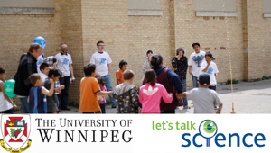 Photo caption; Let's Talk Science in Action at UWinnipeg 
