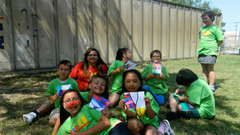 Lindsay Courchene (back row, red shirt) with Eco-U campers