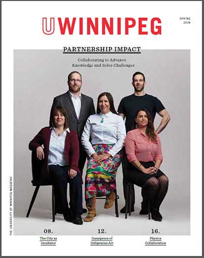 cover of 2018 spring issue of UWinnipeg magazine