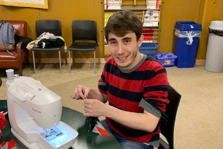 Wolff says that quilting has been a fun and relaxing way to stay connected while studying remotely.