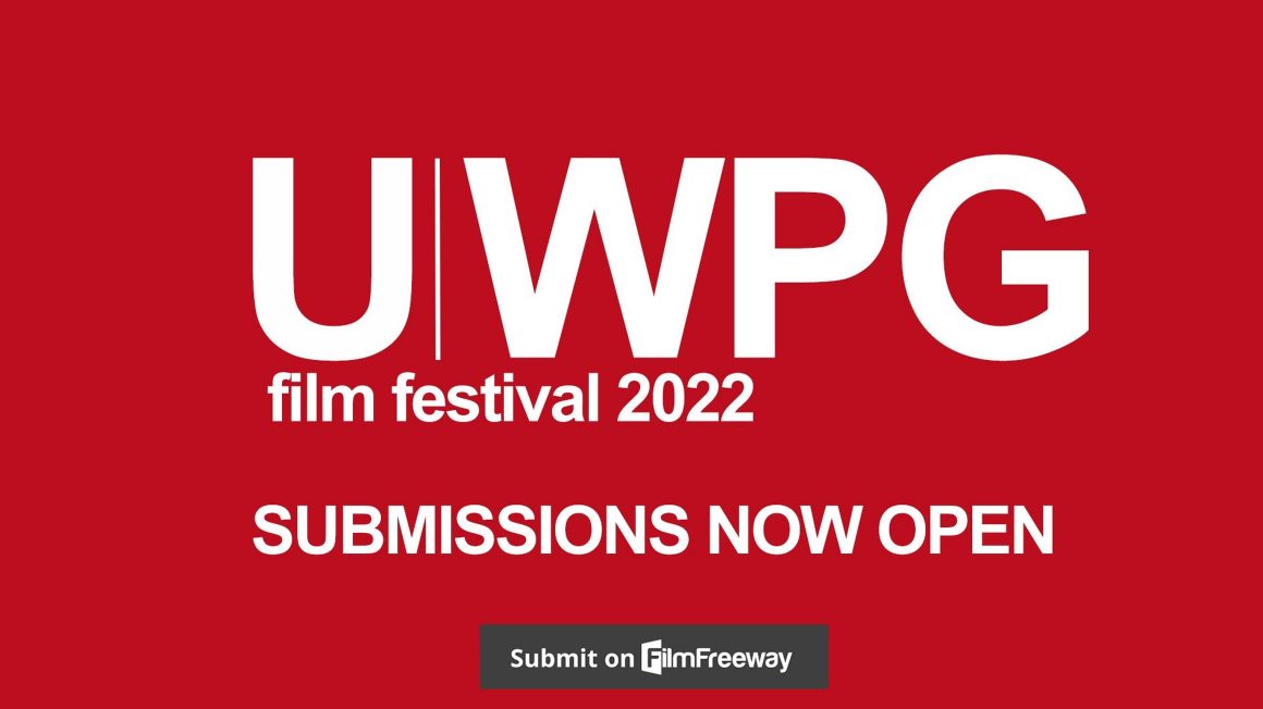 The UWPG Film Festival logo red with white writing