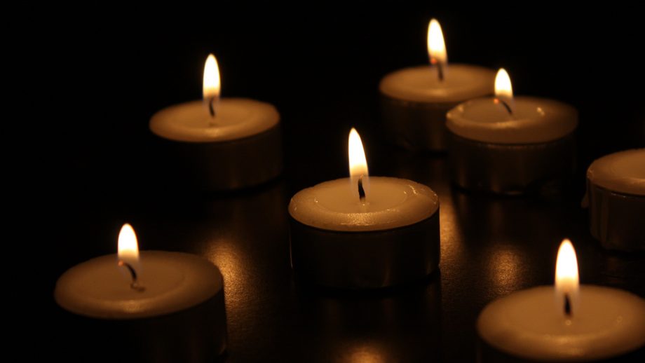 A set of lit candles