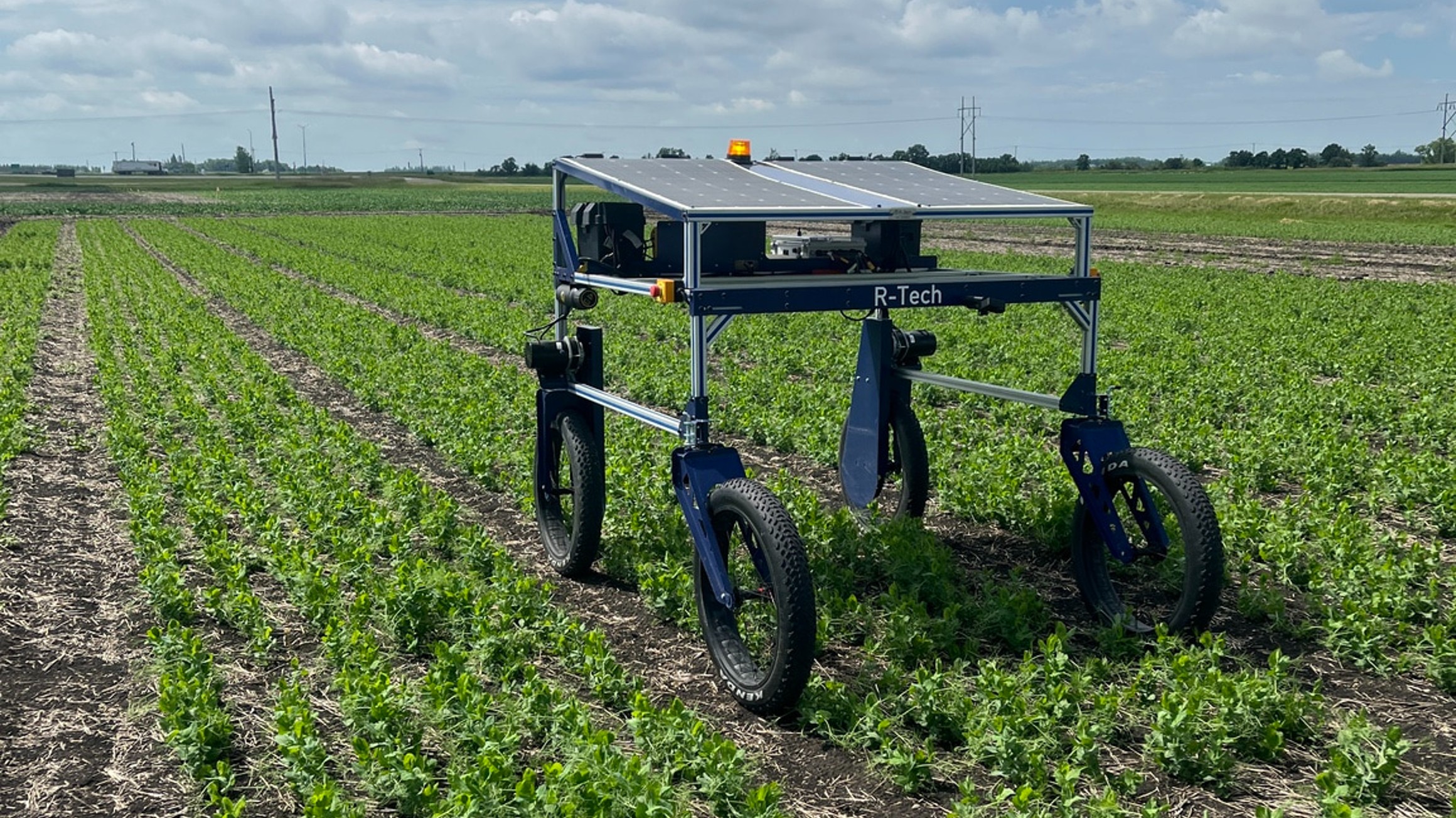 R-Tech rover in a crop field