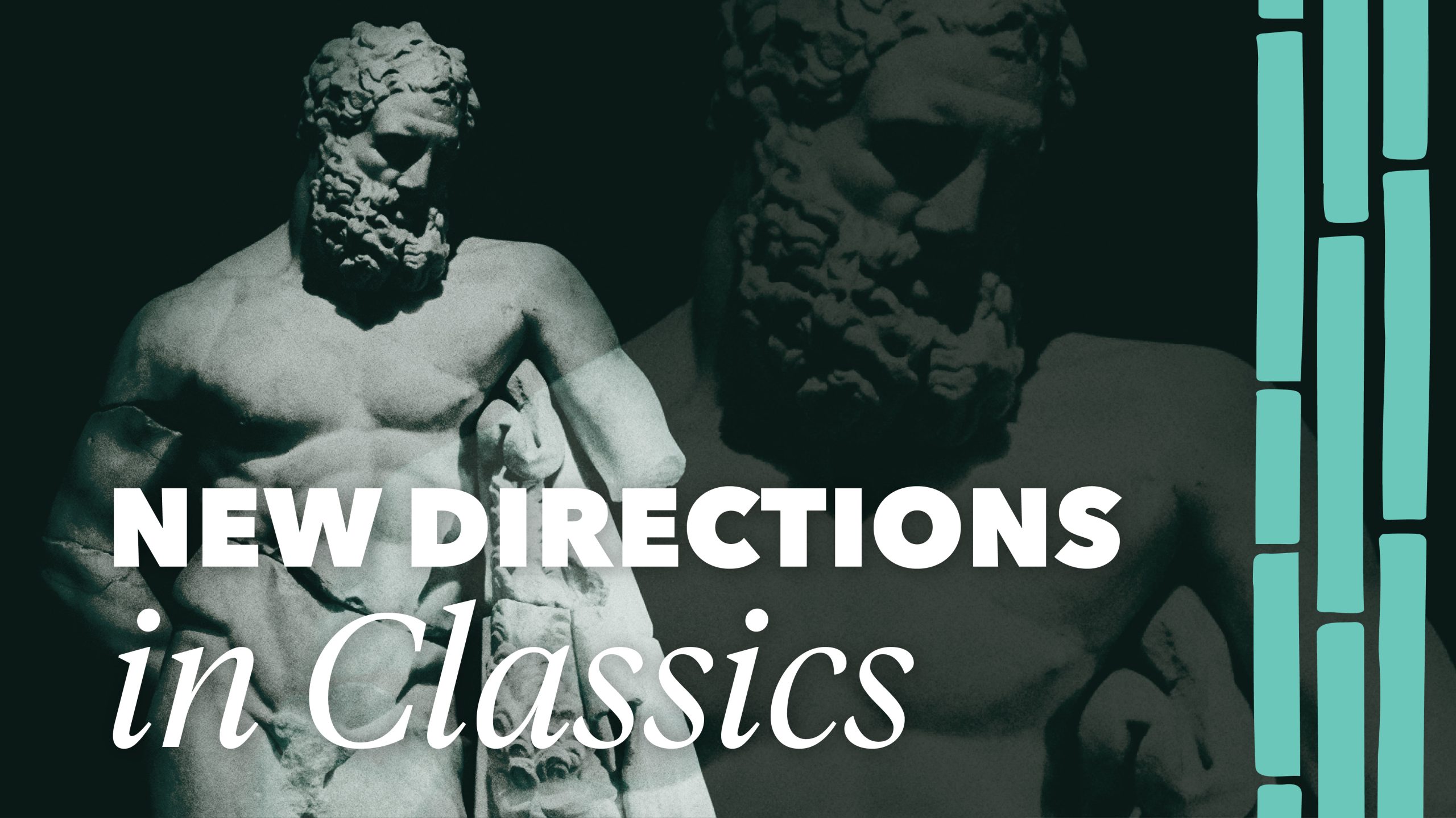 New Directions graphic depicting a Greek statue beneath text.