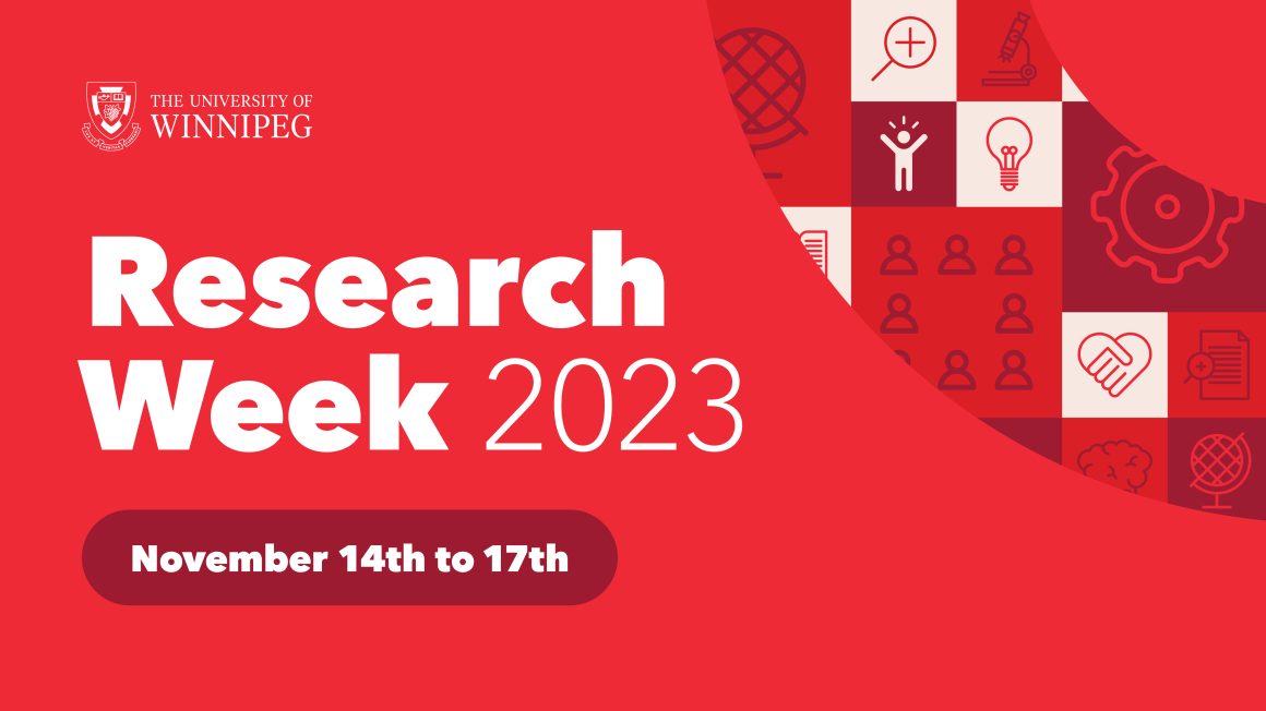 Research Week graphic with red background