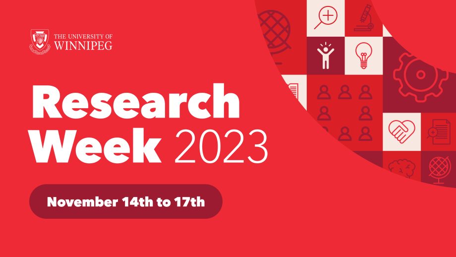 Research Week graphic with red background