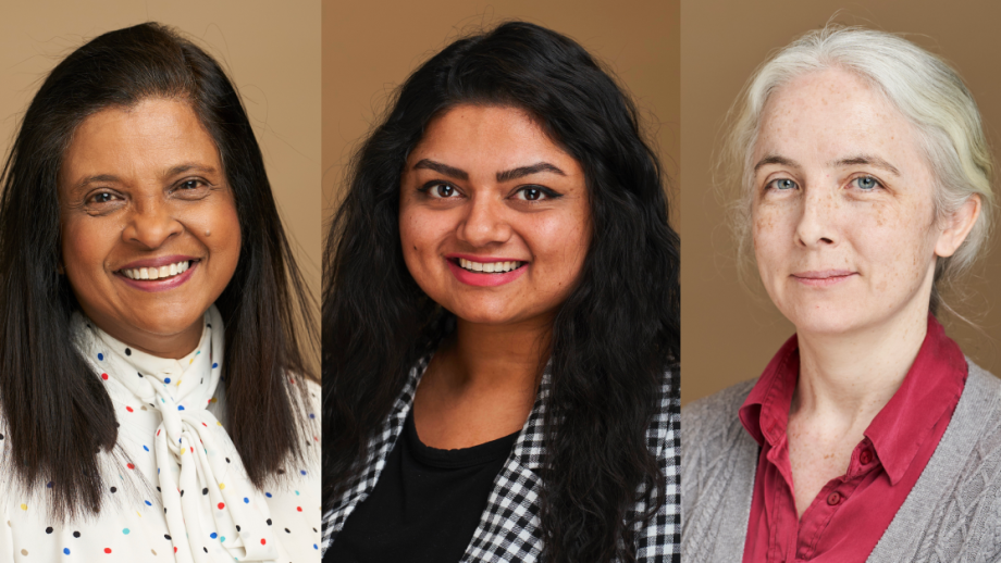 Headshots of Dr. Darshani Kumaragamage, Dr. Aarzoo Singh, and Dr. Tabitha Wood