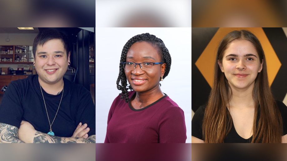 Headshots of Corey Sanderson, Dr. Mary Adedayo, and Victoria Gordan Pagard