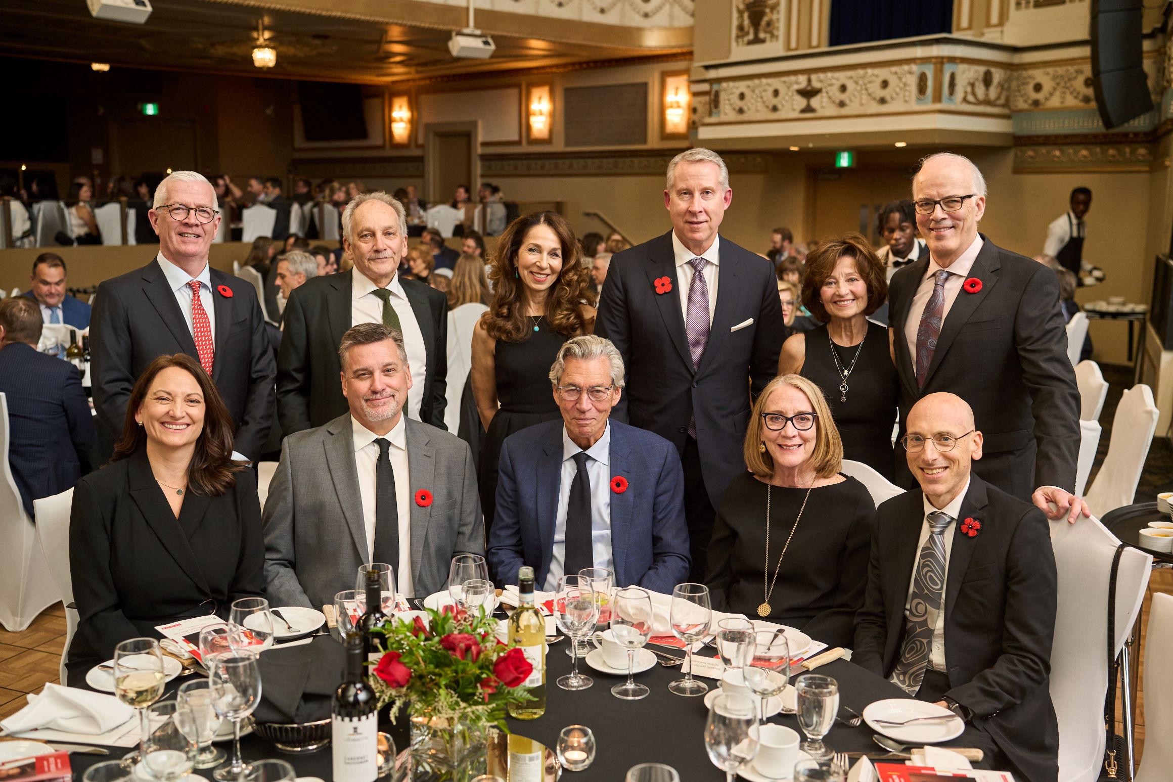 Guests at the Head Table enjoying the 16th Annual Duff Roblin Award Dinner celebration including Gary Doer, the 2024 recipient of the Duff Roblin Award.