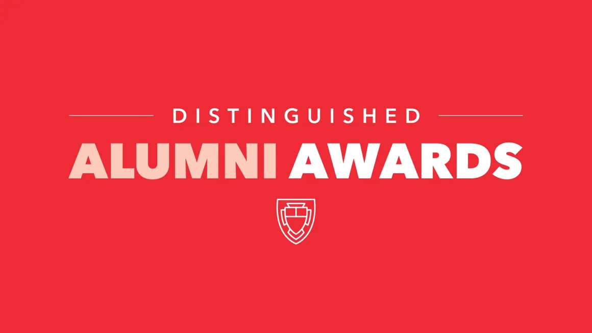 Distinguished Alumni Awards logo on red background