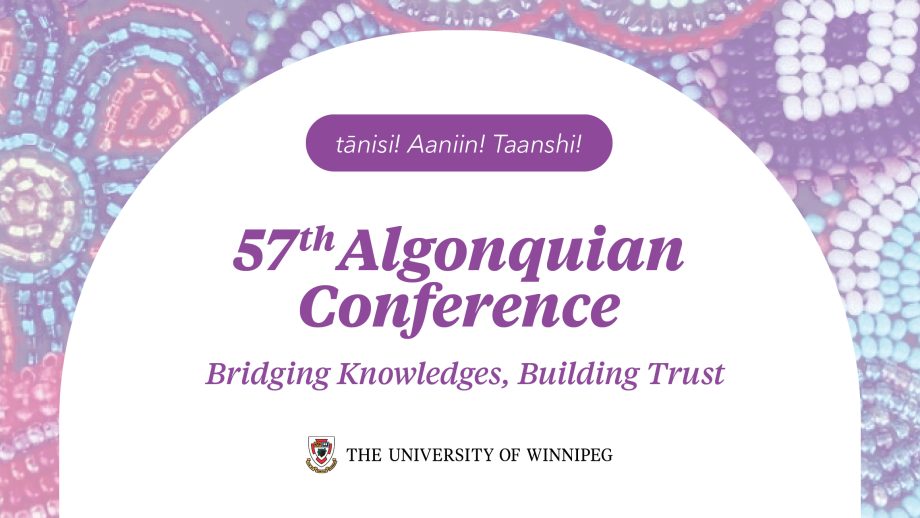 Algonquian Conference graphic featuring purple text on a white background.