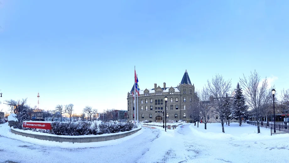 The University of Winnipeg campus on a snowy day