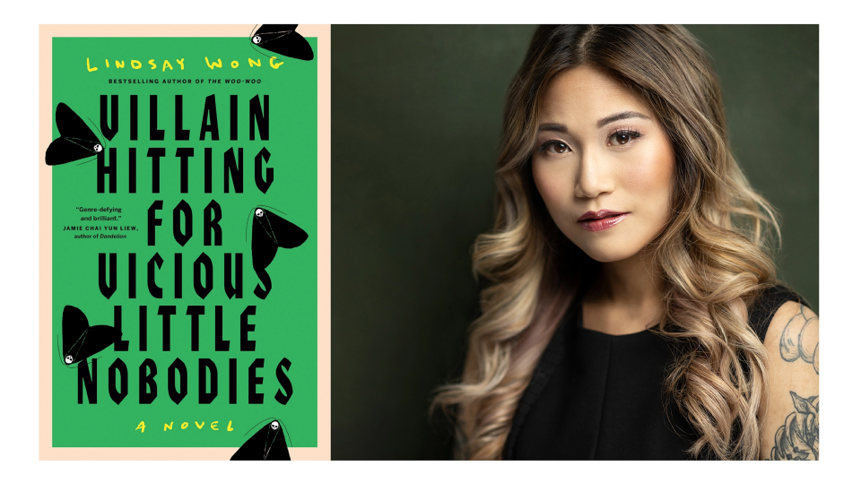 book cover and headshot